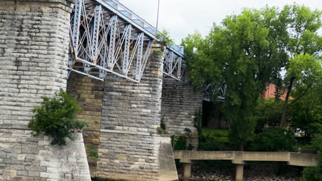 el puente de newport southbank, puente de la gente púrpura sobre el río ohio en newport, kentucky, ee.uu.