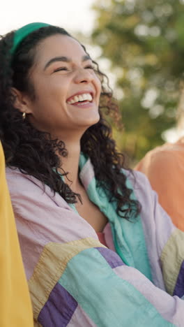 Laughing,-bonding-and-friends-together-in-nature