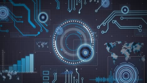 animación del escaneo del alcance y el procesamiento de datos en la interfaz