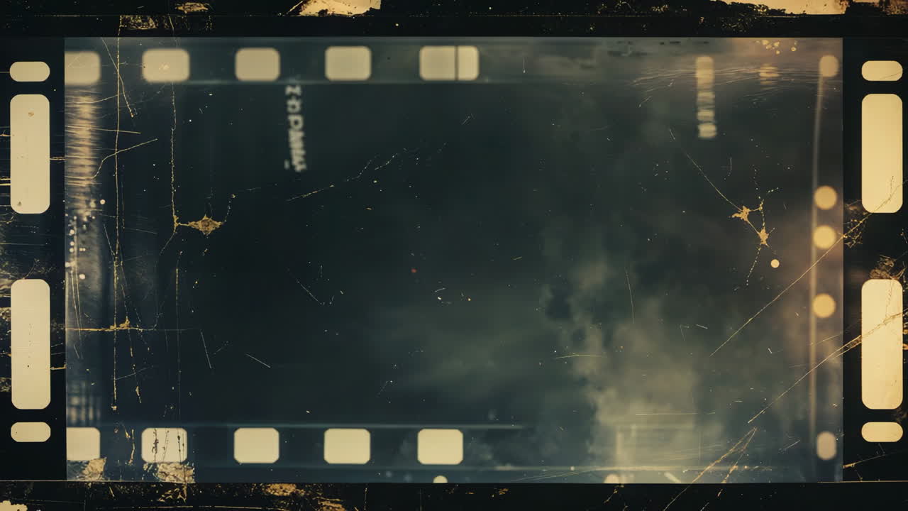 Aged and Scratched Blank Film Strip Frame