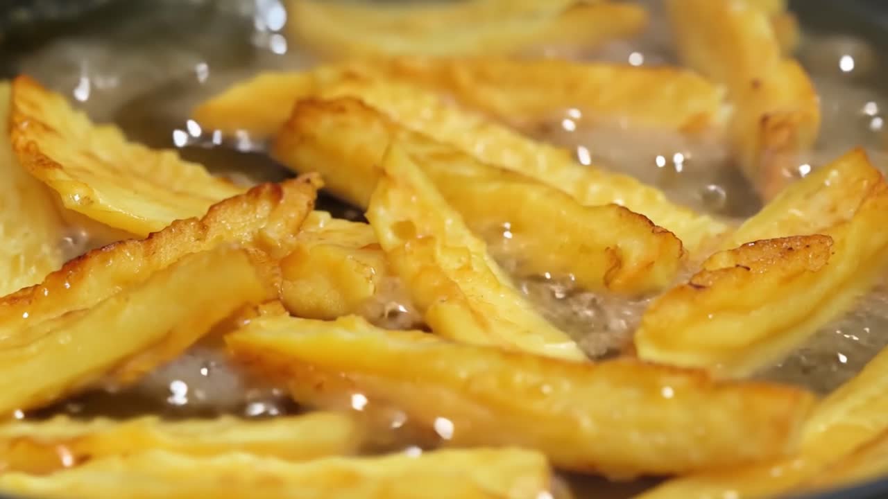 French fries being fried
