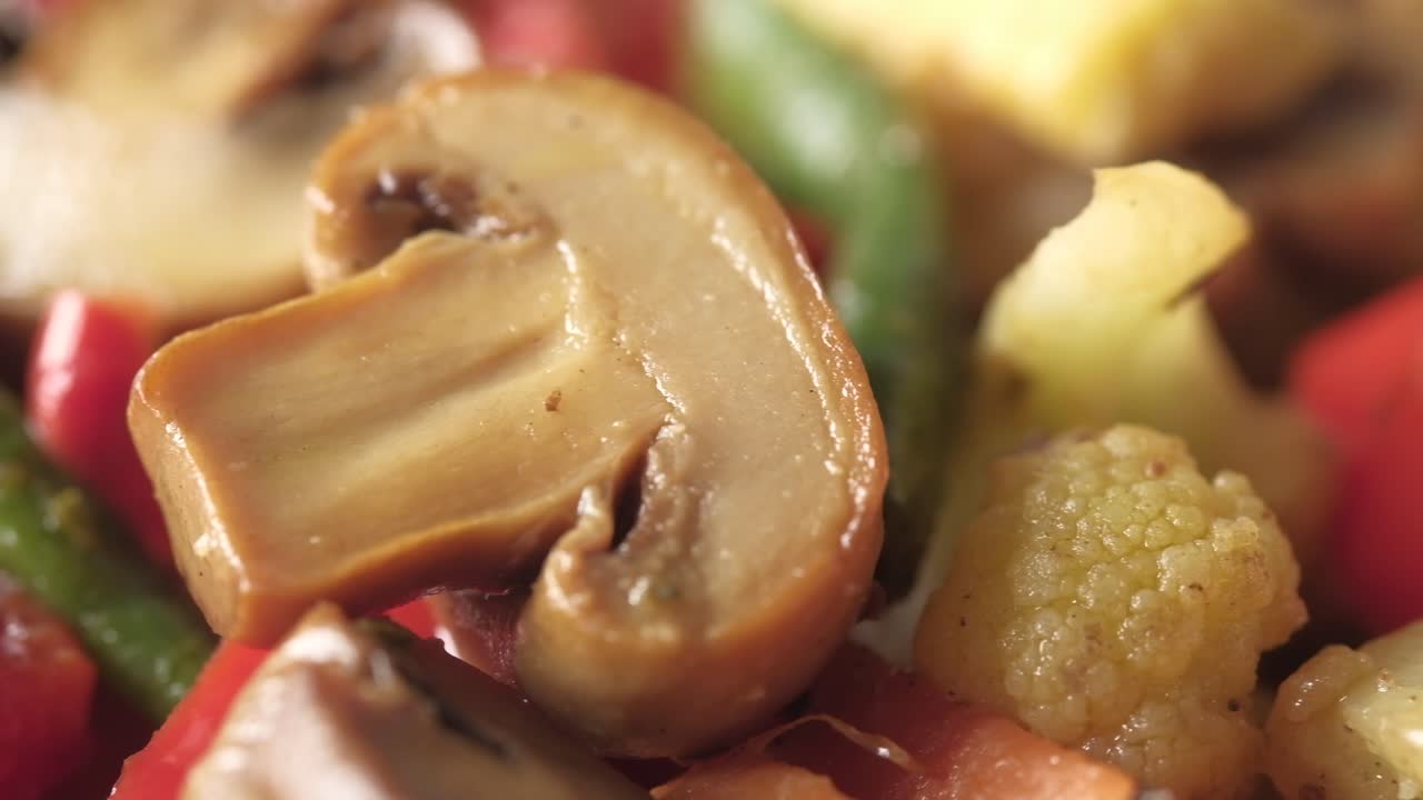 verduras mezcladas asadas con setas