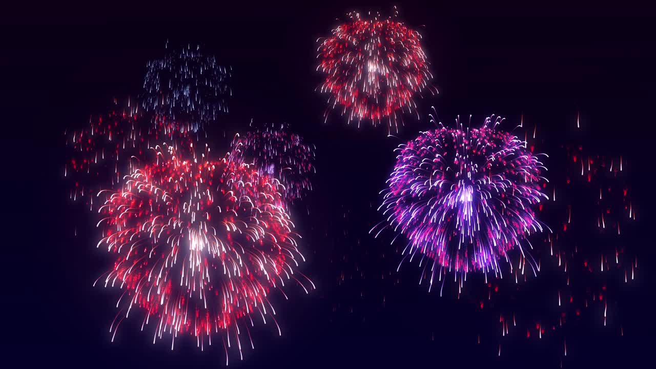 heart particle fire works effect animation