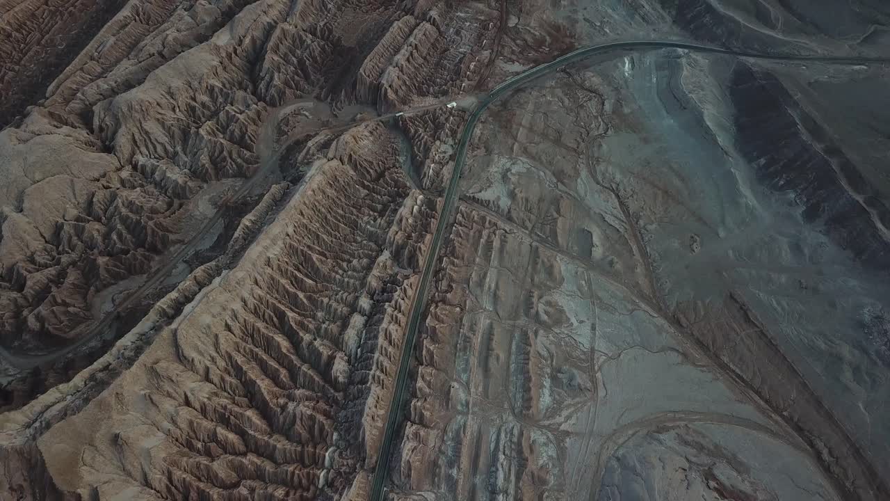 Atacama Desert, Chile. Drone Aerial View of Scenic Dry Landscape Between Valle De La Muerte and Valle De La Luna