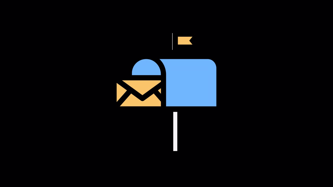 Animert postkasseikon med sending og mottak av e-post
