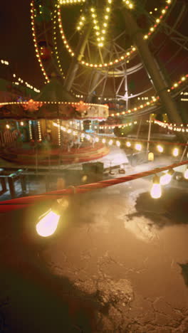 empty carnival at night