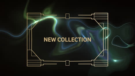 animation of new collection text on black background