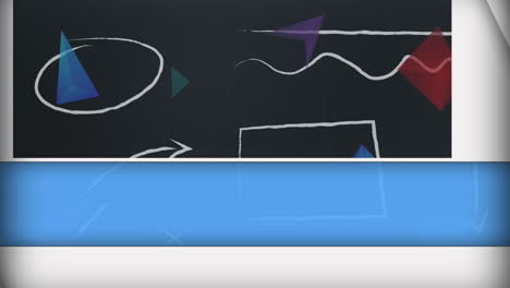 animación digital de formas abstractas contra el procesamiento de datos estadísticos contra un fondo gris