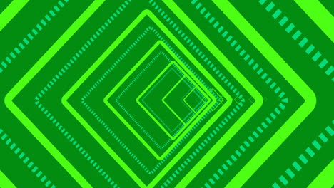 animación de formas en movimiento sobre fondo verde