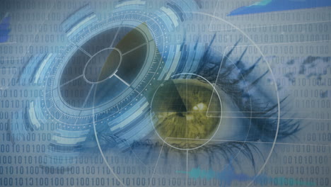 animación de visores que escanean sobre el ojo humano