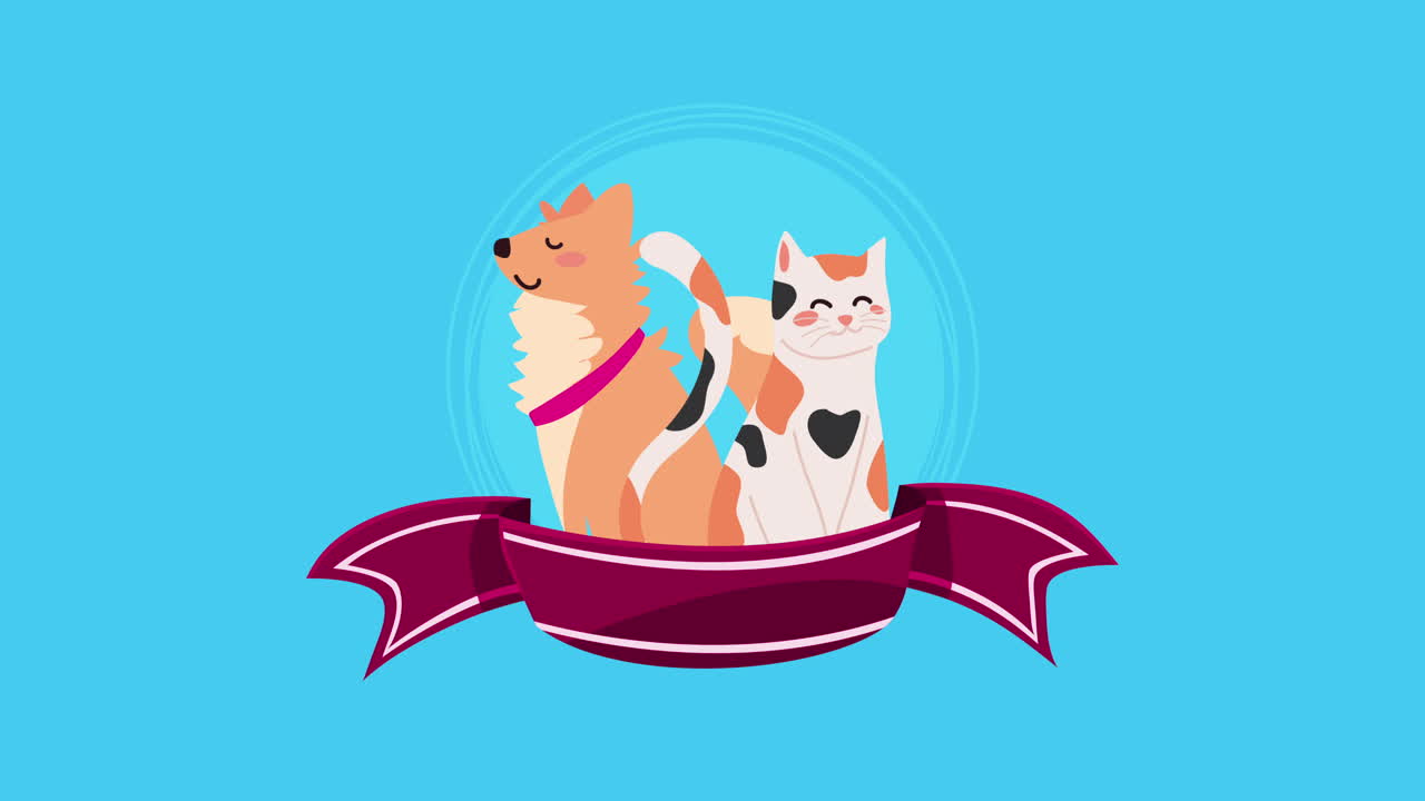 개와 고양이 만화 일러스트 레이션