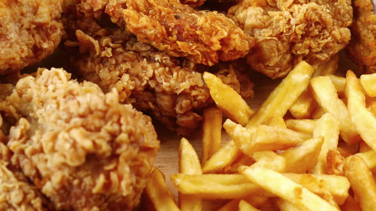 테이블 위 에 있는 감자  ⁇ 김 의 세부 사진