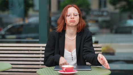 young woman working outdoors