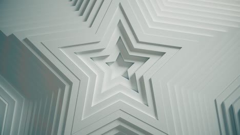 abstract star pattern with offset effect and smooth white color. animation of white blank stars. abstract background for business presentation. seamless loop 4k 3d render