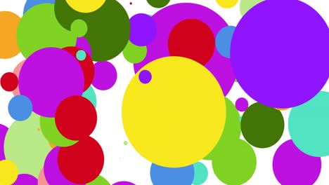 Animation-of-vivid-colorful-dots-covering-white-background