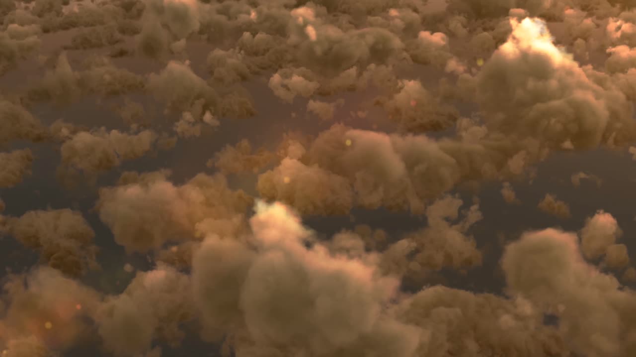 nubes de humo y luz solar brillante