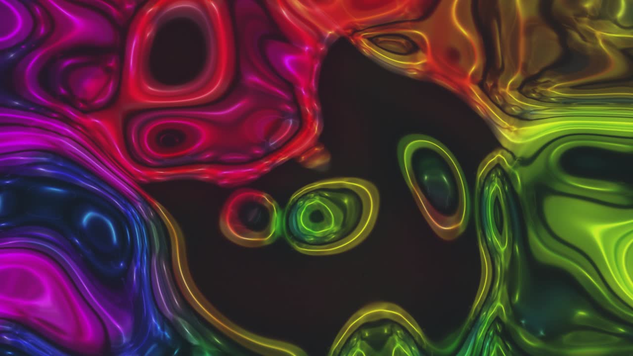 líquido abstracto futurista color neón amarillo naranja y rojo ondulante animación de gradiente en movimiento