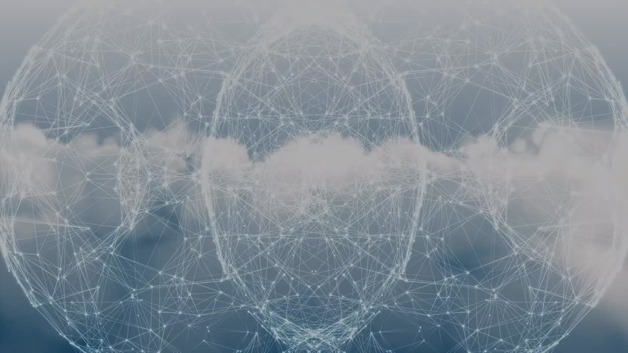 파란 하늘의 구름에 대한 연결 네트워크의 지구