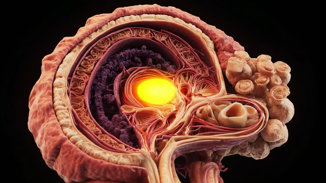 A Stunning Visual Representation of Human Anatomy: Exploring the Intricate Structures of the Brain and Its Connections in Two Captivating Frames from a Detailed Video