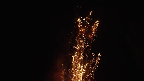 firework fountain style goes off in slow motion