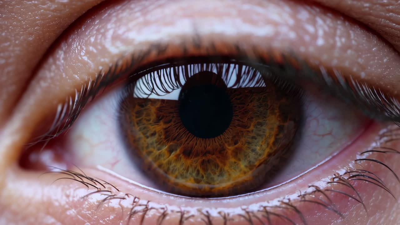 primer plano de un ojo humano marrón