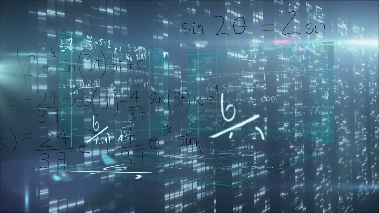 Animation of scientific formulae over computer servers with data