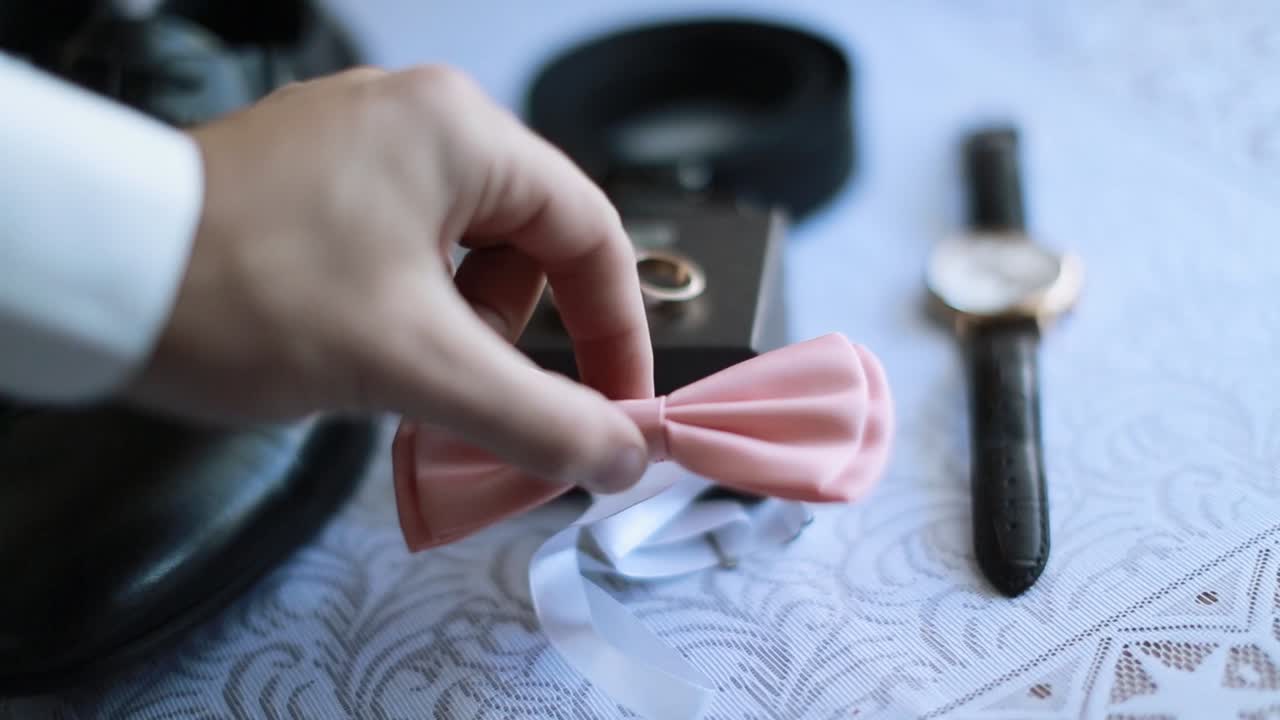 Men accessories. Morning Groom. Groom accessories for wedding day