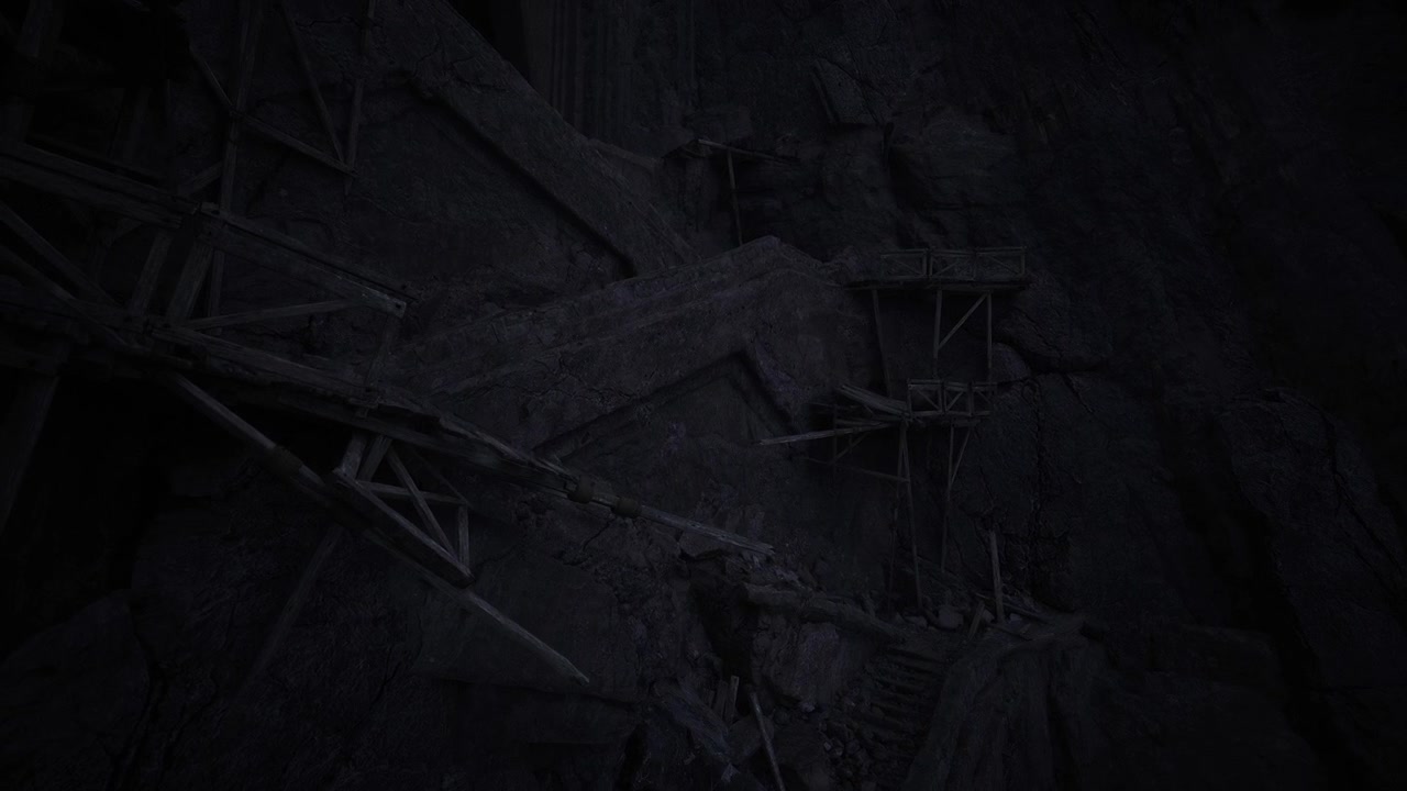 Dramatic rough pavement with heavy shadows and cinematic effects