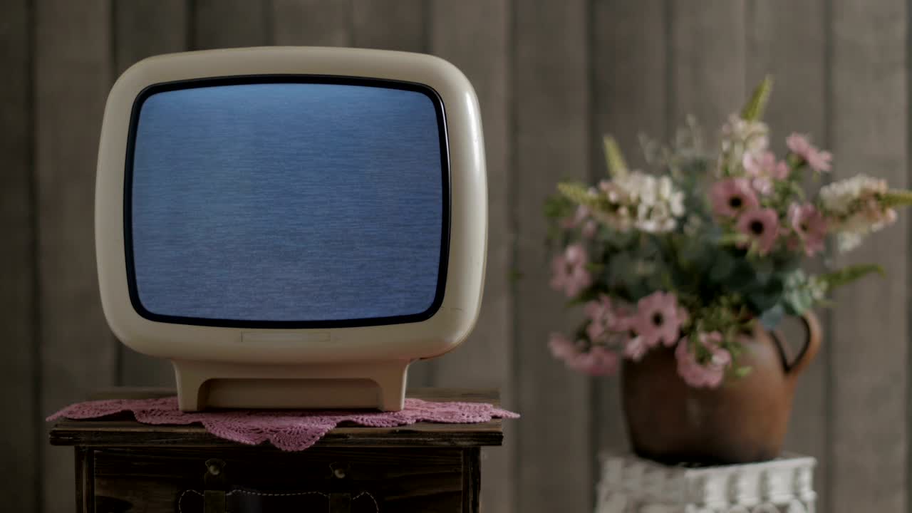 Old fashioned tv in retro style room