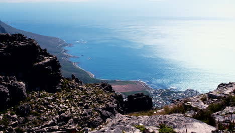 scenic views from table mountain along atlantic seaboard coastline, telephoto