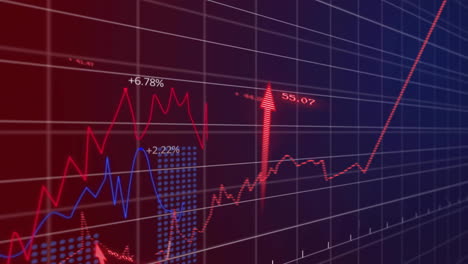 animación del procesamiento de datos financieros en la red sobre un fondo oscuro
