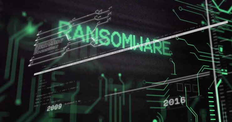 On start RAA fragments morphing into RANSOMWARE while timeline updating showing ransomware history