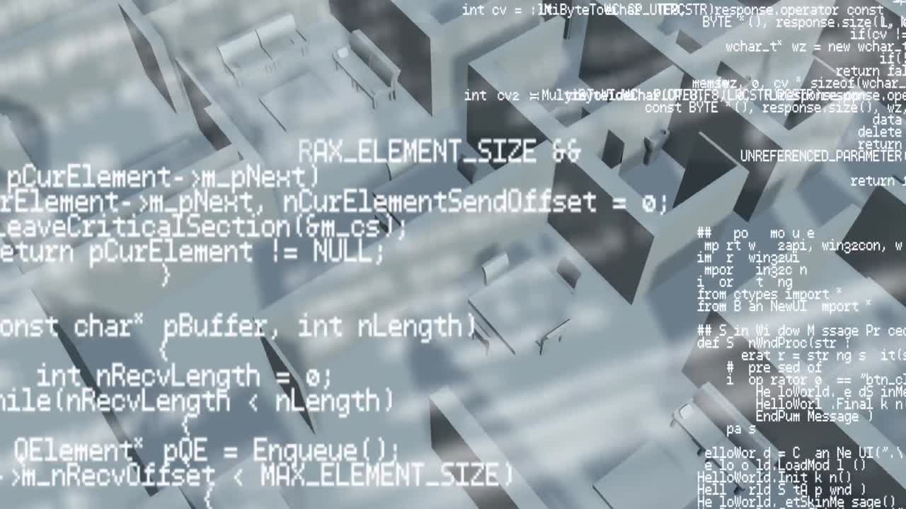 animación de la interfaz que muestra la información y el diseño arquitectónico gris de la casa