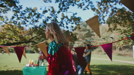 woman at a park festival
