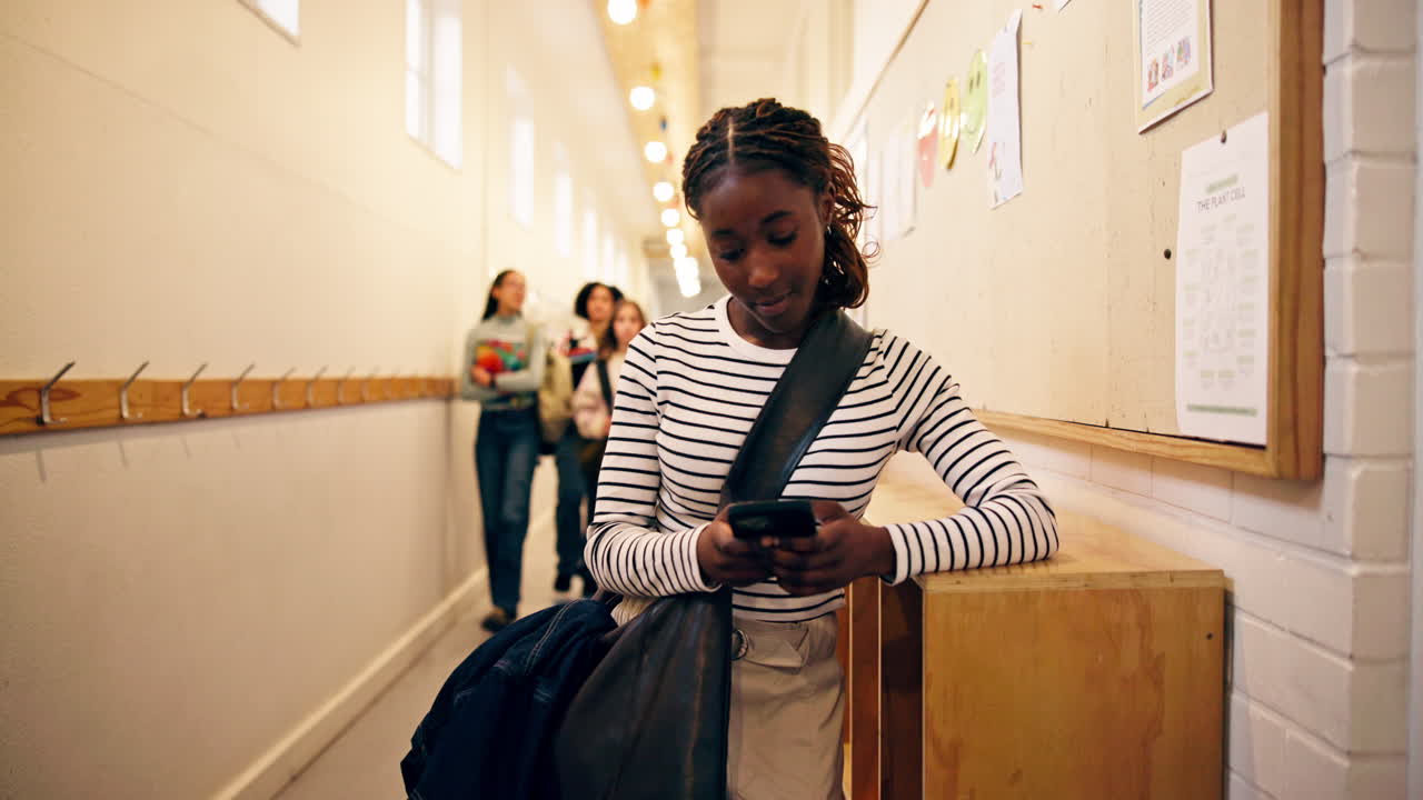 Teenage Students in a School Hallway