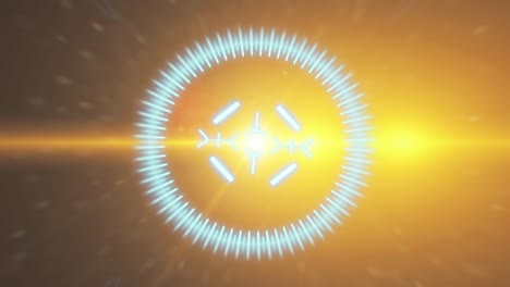 animación en 2d de un objetivo con un fondo de resaltos anamórficos