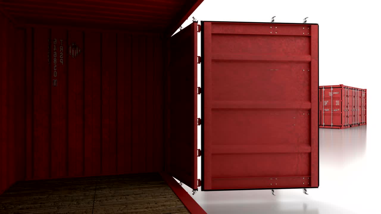 색 바탕에 문을 열 수 있는 운송 컨테이너를 통해 원활하게 이동합니다.