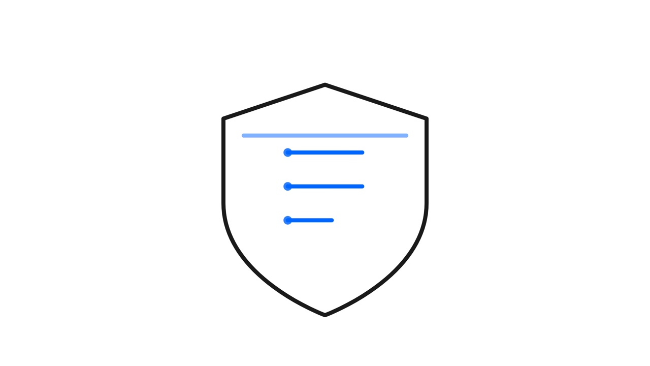 Animated Shield Icon Drawing with Loading Progress Bars