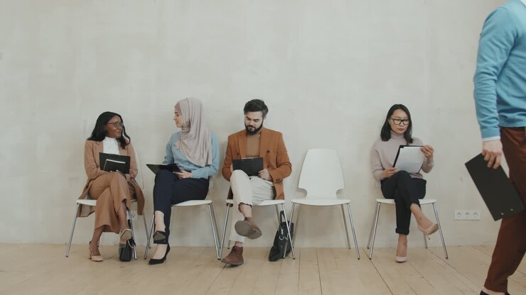 Diverse Group of People Waiting for Job Interview