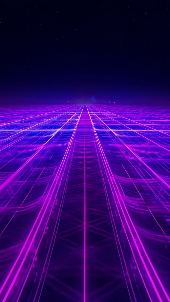 Retro-futuristico Sci-Fi Retrowave Griglia Neon 4K