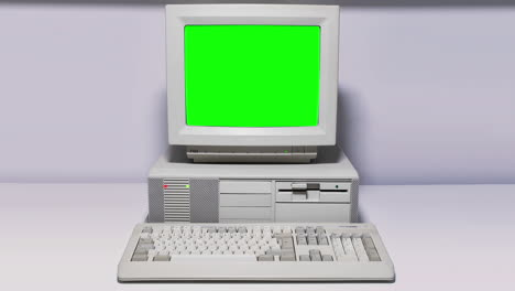 old pc booting and shutting down with glitch and green screen vintage computer oldcrapdotorg 4k