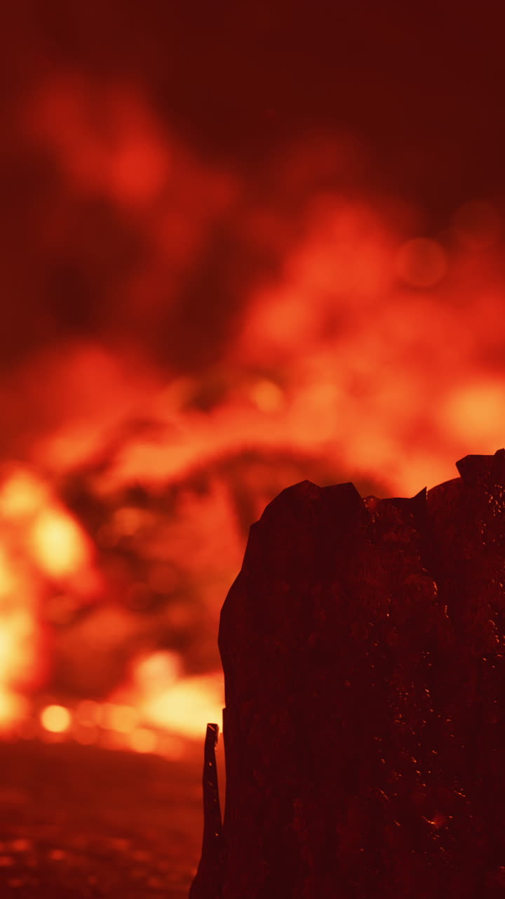 밤에 불타는 나무