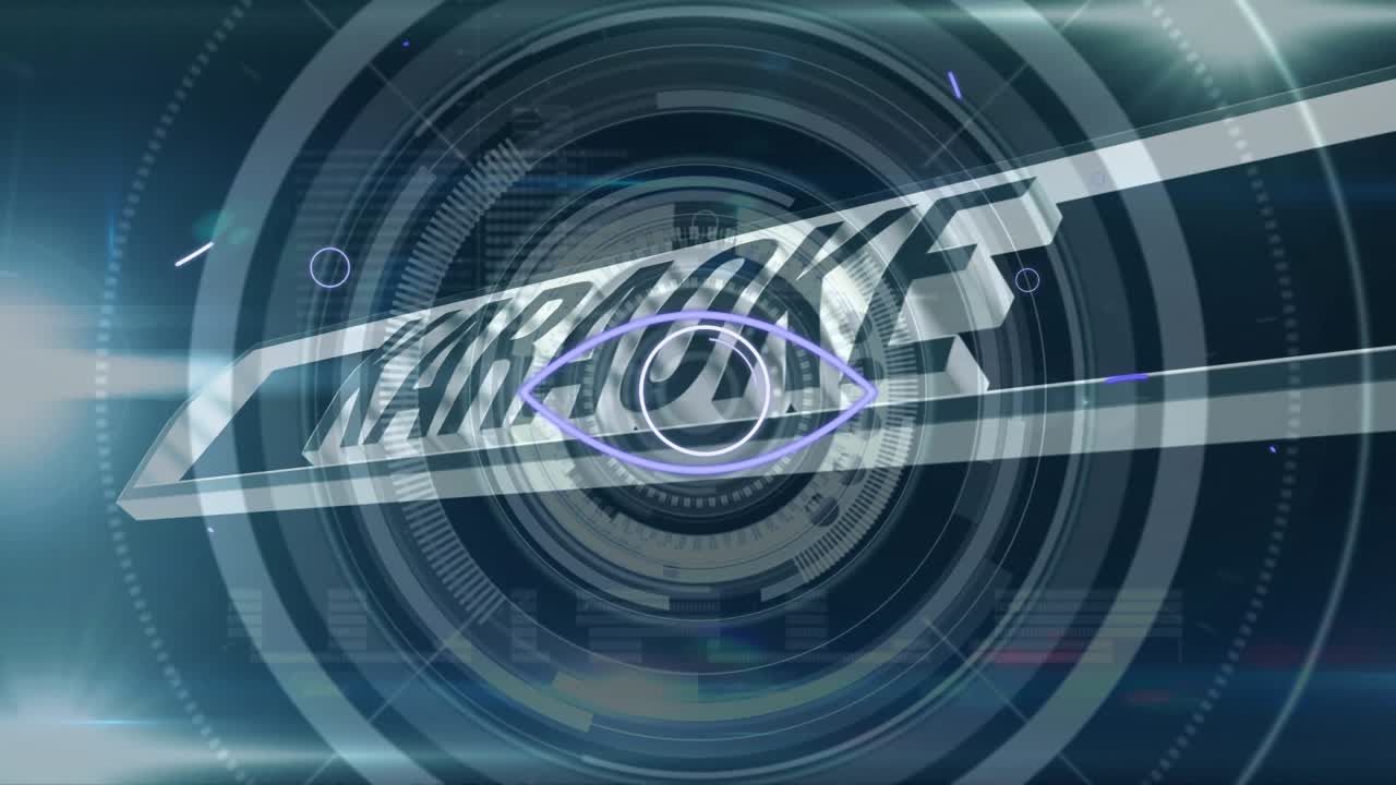 Animación de procesamiento de datos sobre texto de karaoke