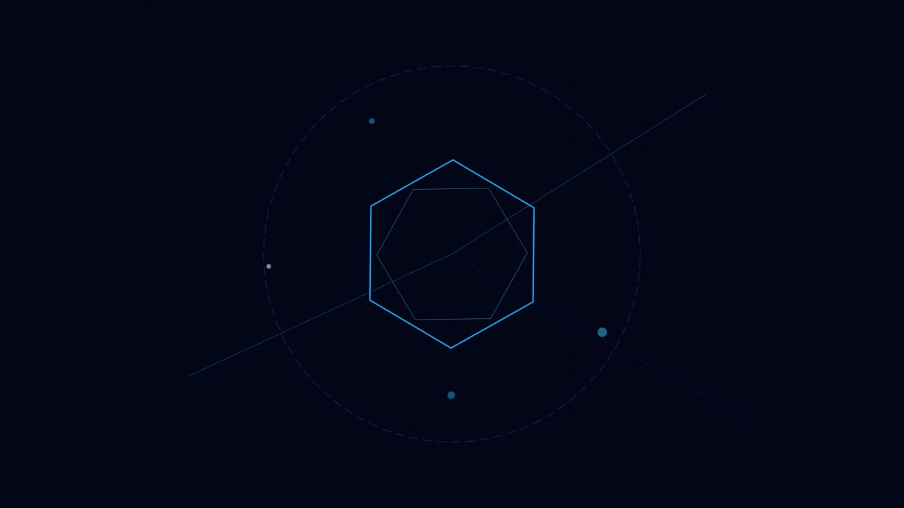 Abstract Geometric Hexagon Animation with Floating Particles