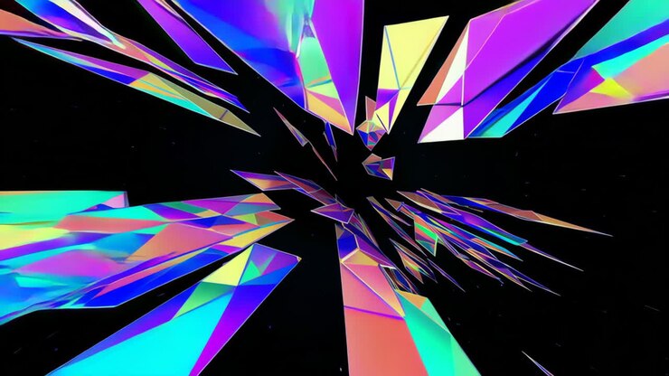 Abstract Iridescent Geometric Shapes