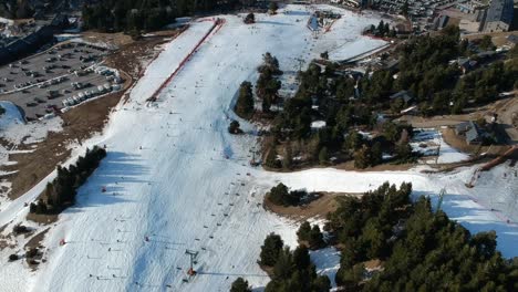 aerial views of an empty ski station in catalonia in covid times