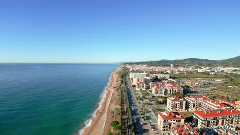 aerial images of pineda de mar in the costa brava del maresme barcelona beach without people