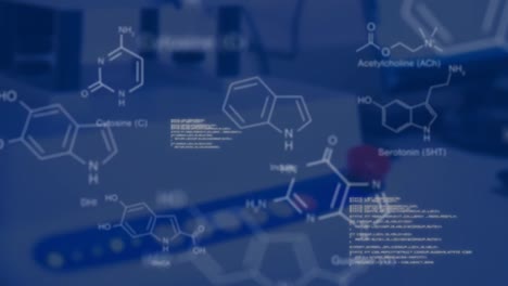 Laboratory-with-data-and-structural-formula-of-chemical-compounds-in-the-foreground