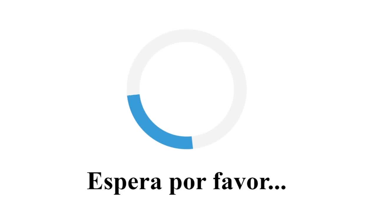 español. por favor espere cargando círculo de golpe en la pantalla del dispositivo visualización digital de la página web del sitio web. software de computadora monitor punto de vista de carga procesamiento de archivo, video, música, datos.