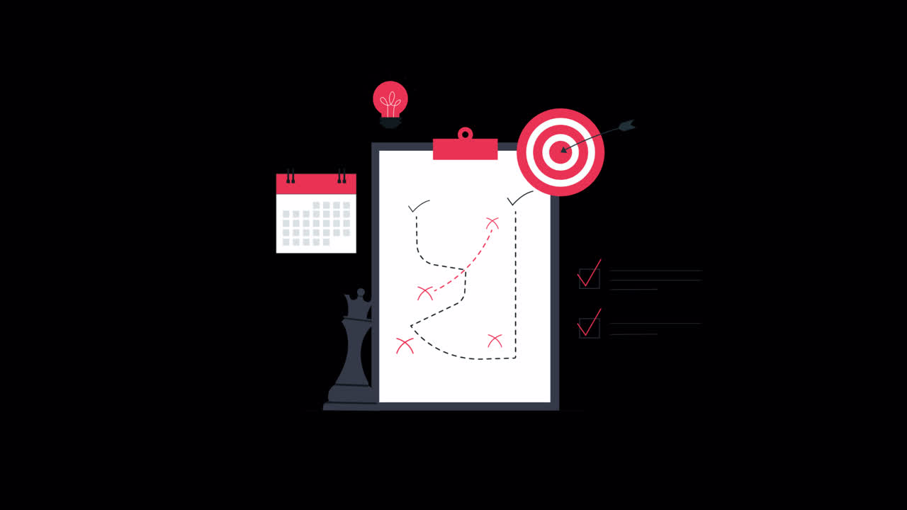 Animated Illustration of Business Strategy and Goal Achievement